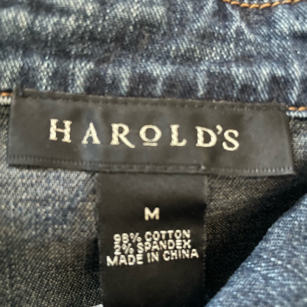 Vintage Harold's Women’s Blue Denim Jeans Trucker Jacket, Size M - Picture 7 of 7